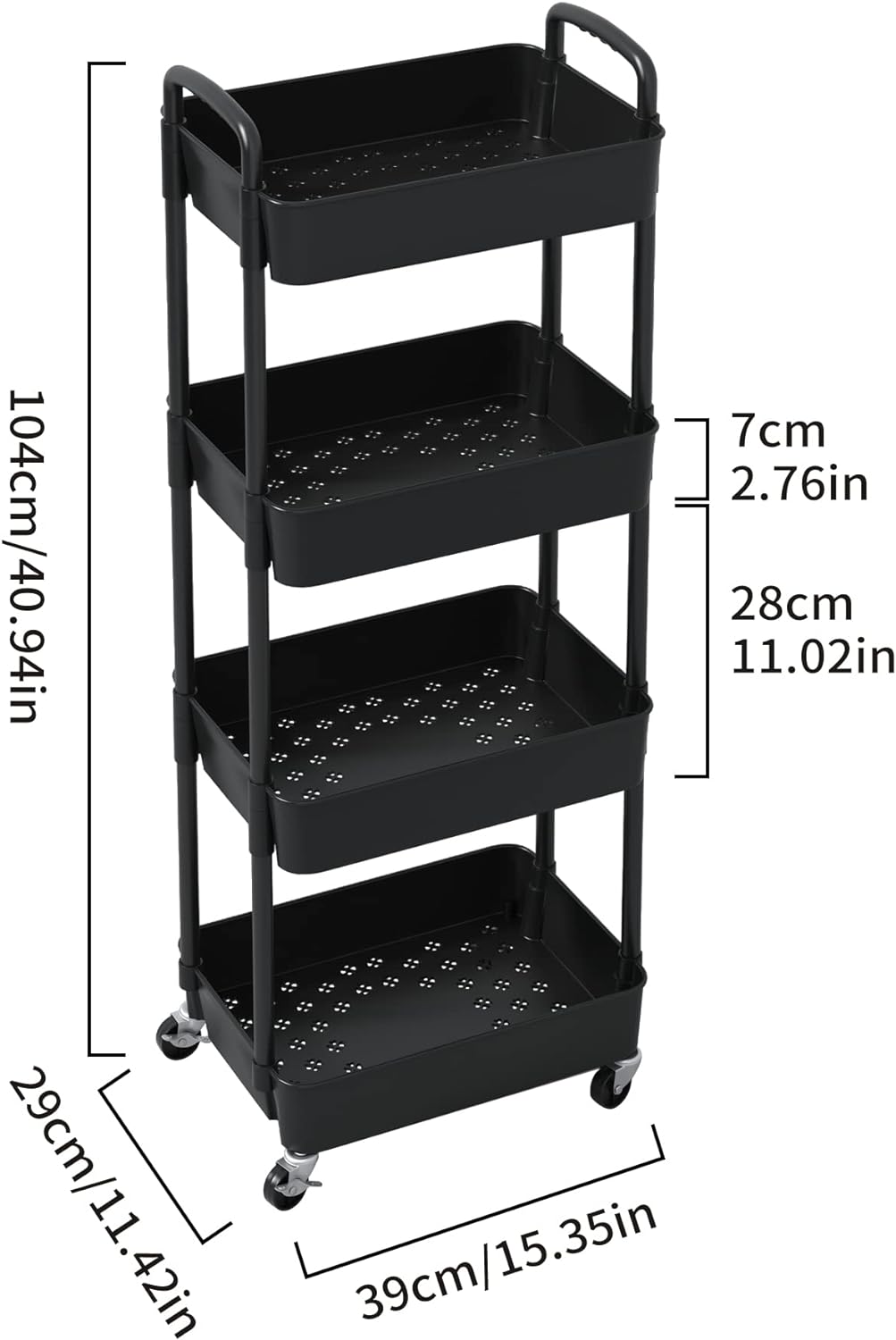 Plastic Rolling Utility Cart, Storage Trolley, Movable Storage Organizer, Storage Cart -3 Tier Plastic Rolling Utility Cart, Storage Trolley, Movable Storage Organizer, Storage Cart -3 Tier